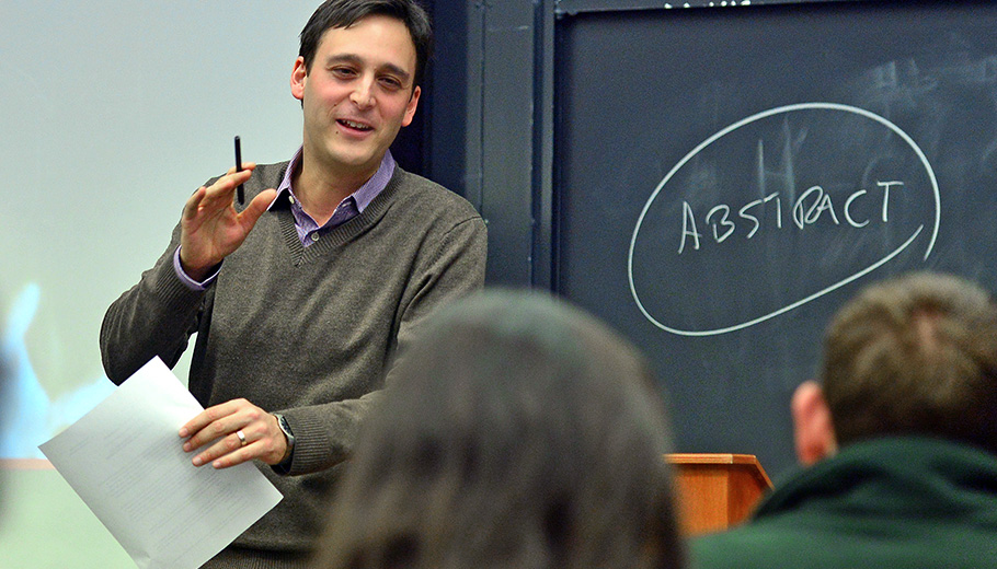 Assistant Professor Ignacio Infante teaches his World Literature class.