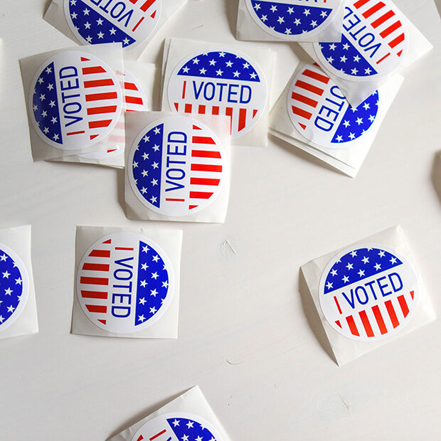 voting stickers that say "i voted"
